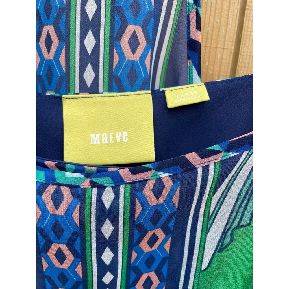Anthropologie Maeve Layered Silk Laurel Scarf Silk Dress - Size L - Picture 2 of 9